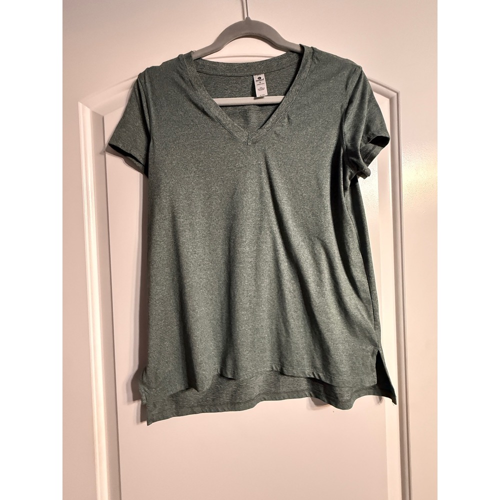 90 Degree by Reflex V-Neck Tee Small Green Heathered Activewear ActiveStyle Gym